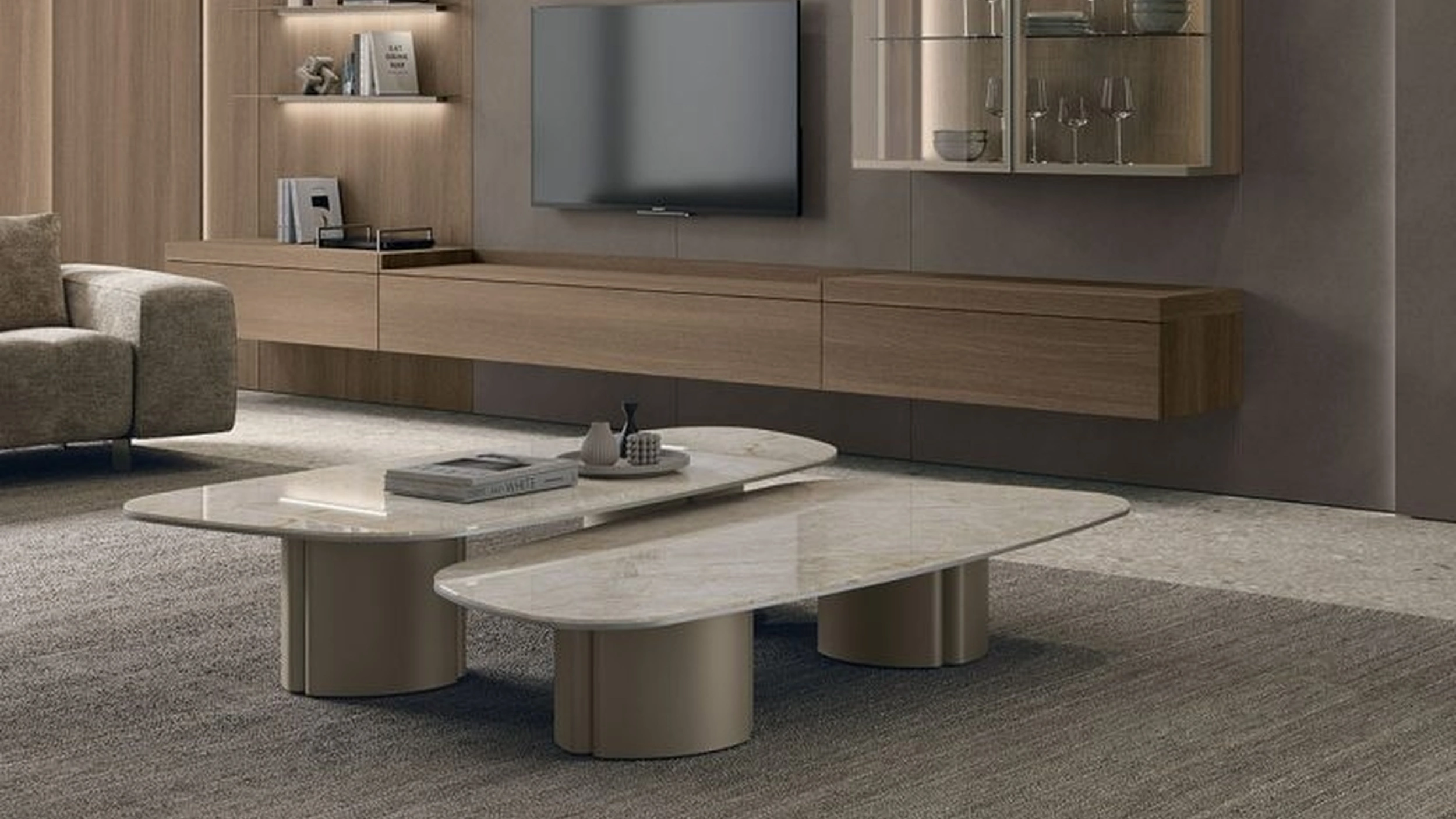 Tavolino Nemo con top in gres di Tomasella