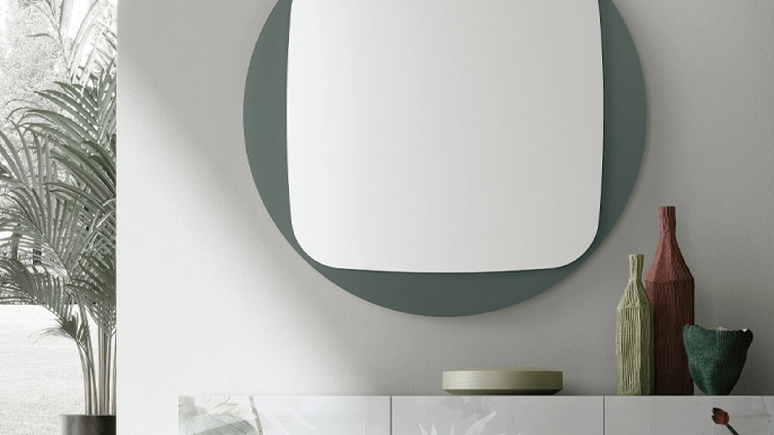 Specchio Space con cornice in vetro di Target Point