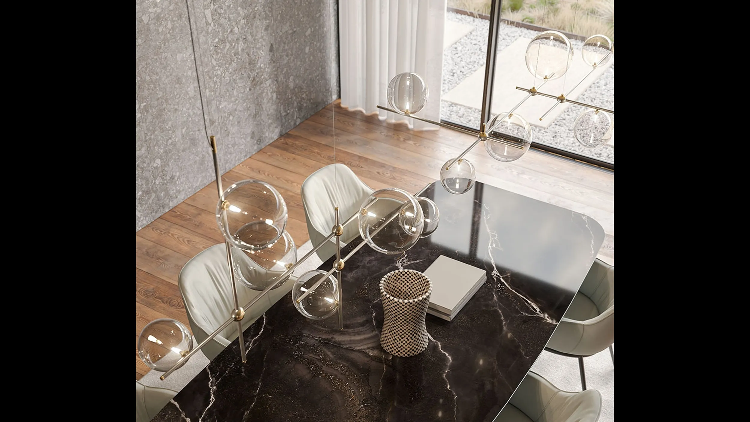 Lampada a sospensione in cristallo e metallo Bloom di Cattelan Italia