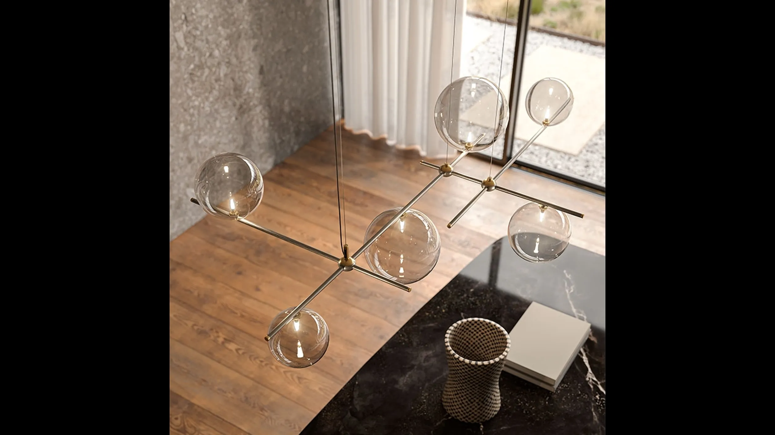 Lampada a sospensione in cristallo e metallo Bloom di Cattelan Italia