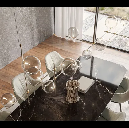 Lampada a sospensione in cristallo e metallo Bloom di Cattelan Italia