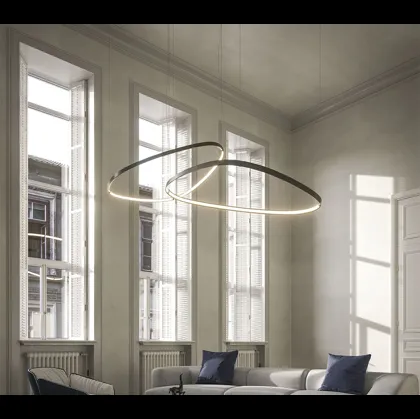 Lampada a sospensione Magellano Magnum in acciaio verniciato titanio di Cattelan Italia