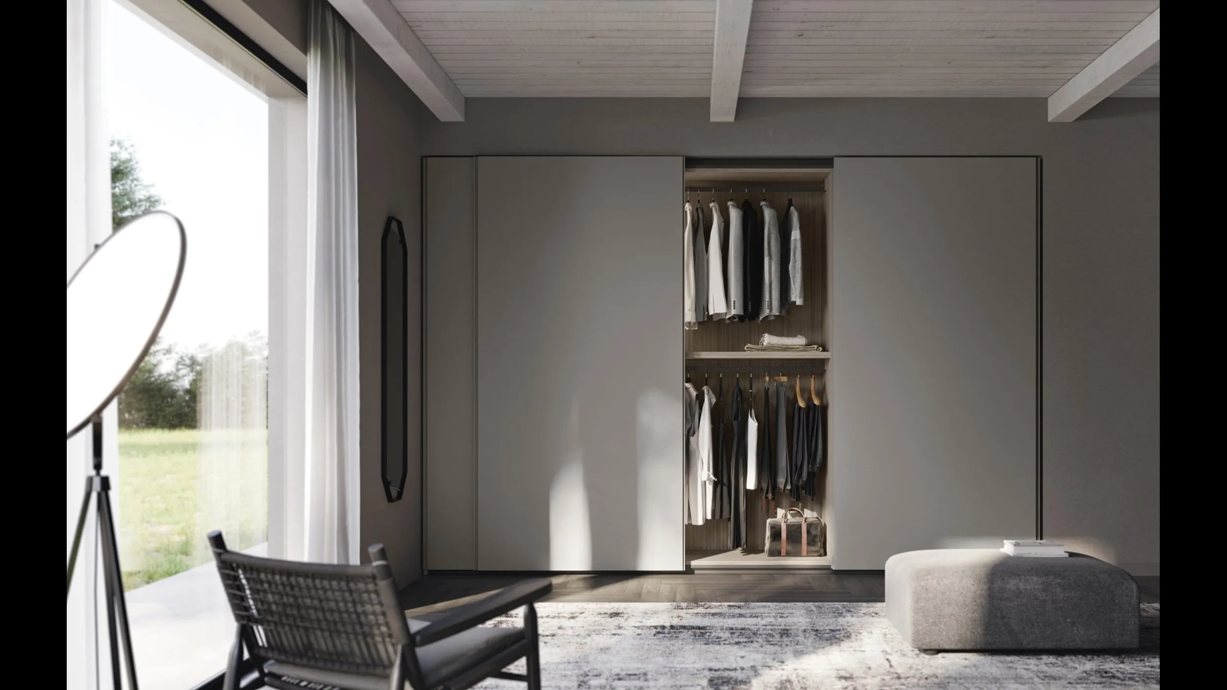 Armadio di design con anta scorrevole Line di Fimar
