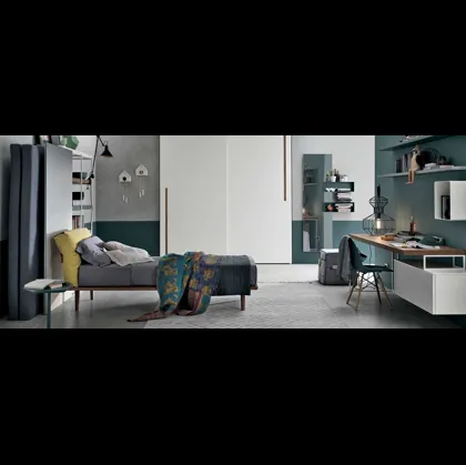 Cameretta componibile in laccato opaco e materico Composizione 03 di Tomasella