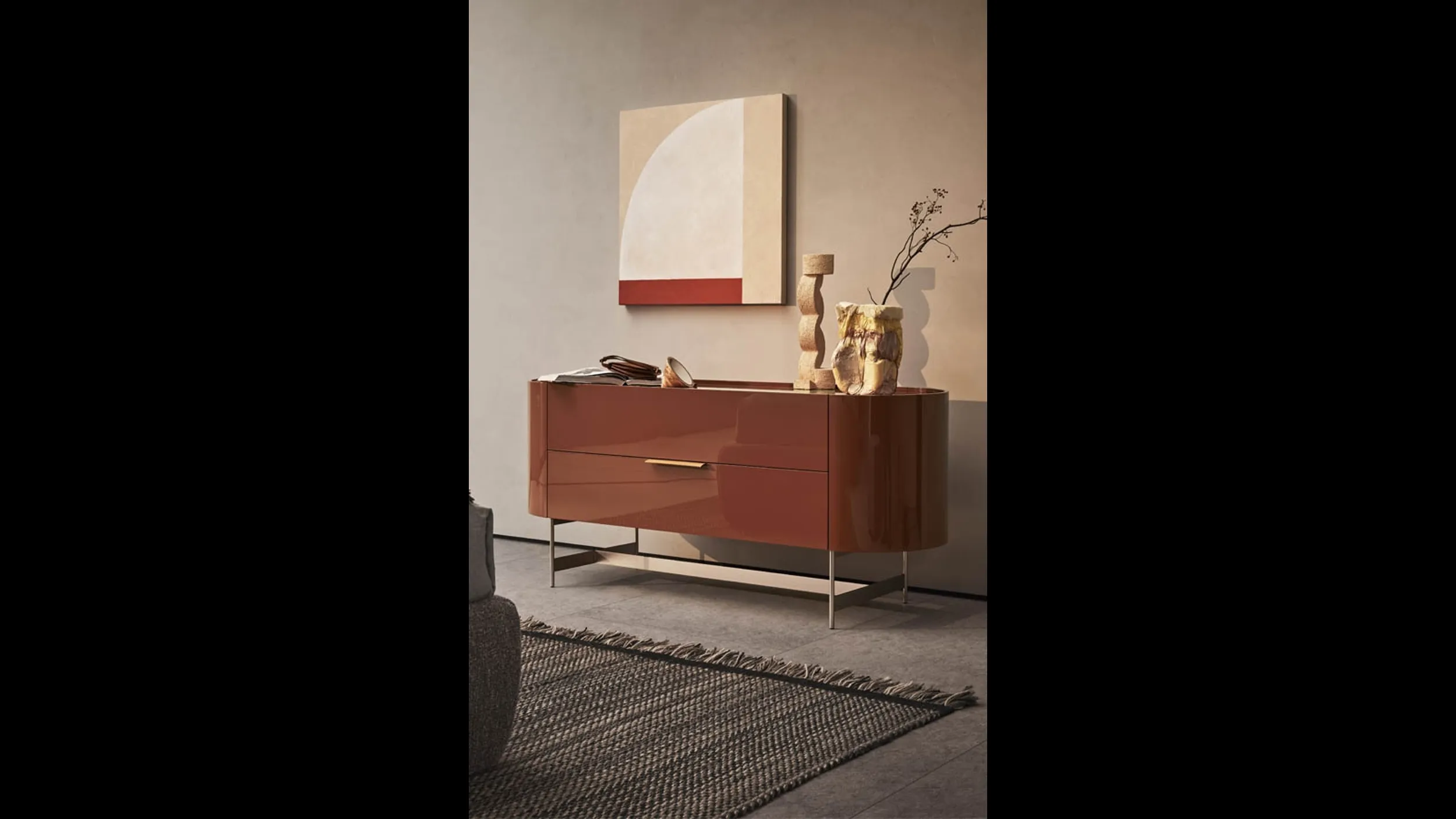 Comò Dedalo 01 Laccato Lucido di Pianca