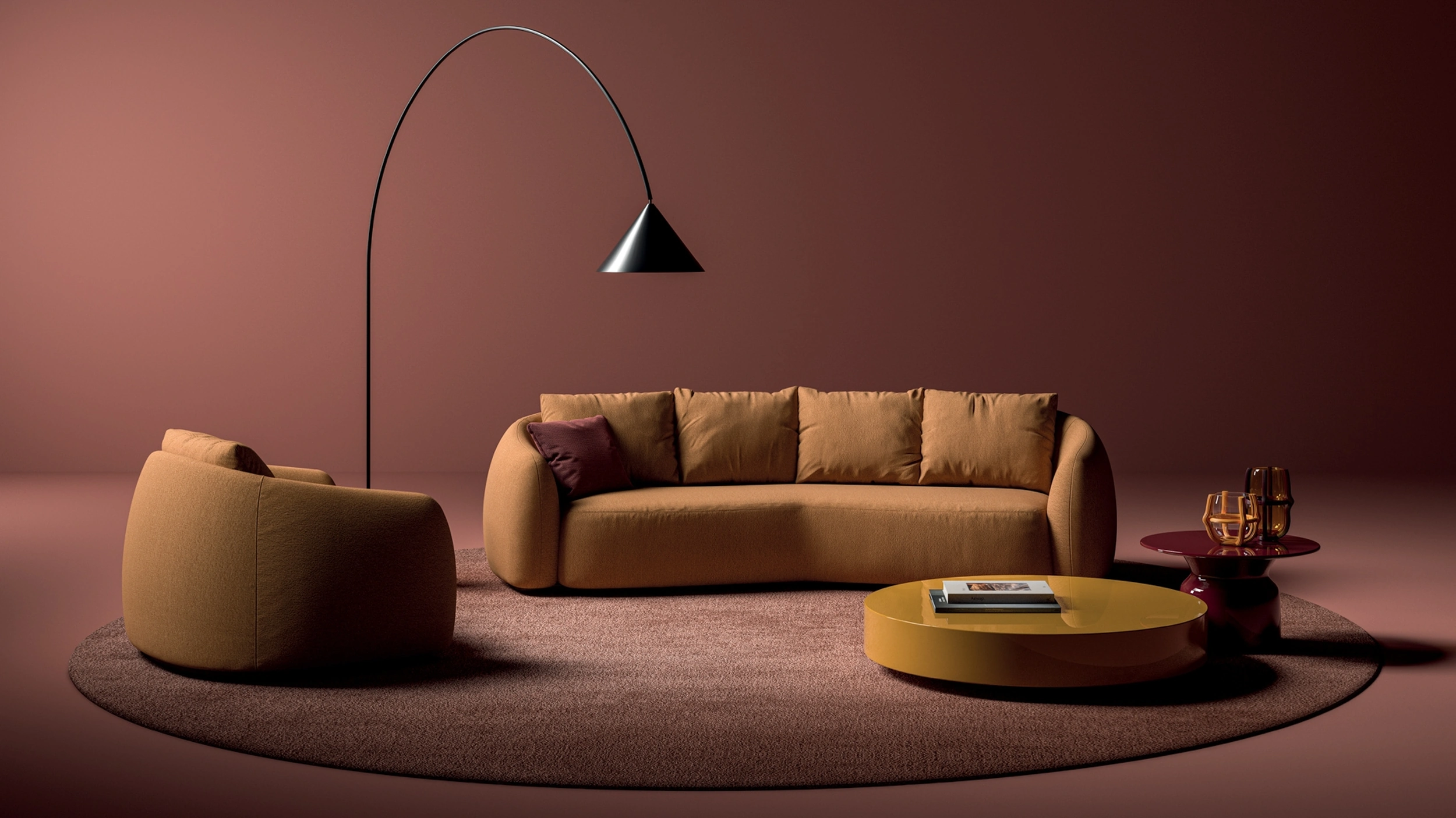 Salotto in tessuto imbottito Luna di Biba Salotti