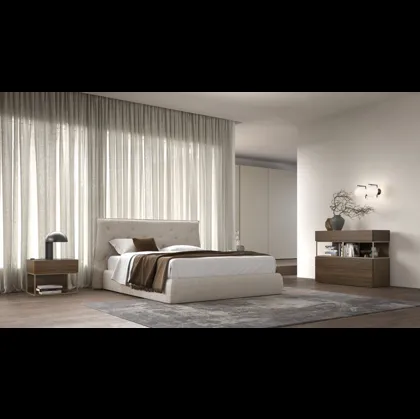 Letto Fiocco Night 21 in tessuto imbottito di Orme