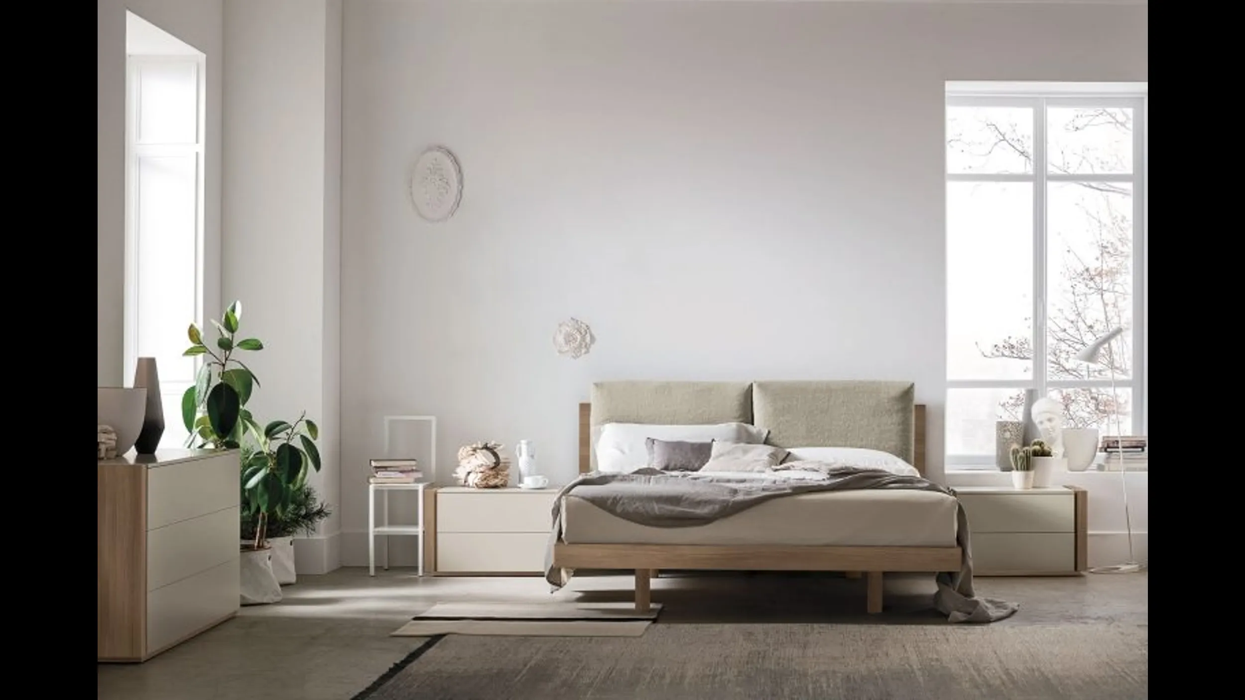 Letto con testiera imbottita Nikki di Tomasella