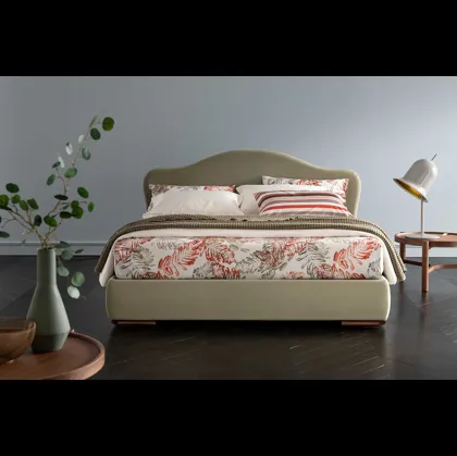 Letto in tessuto con testiera sagomata Soul Itaca di Altrenotti