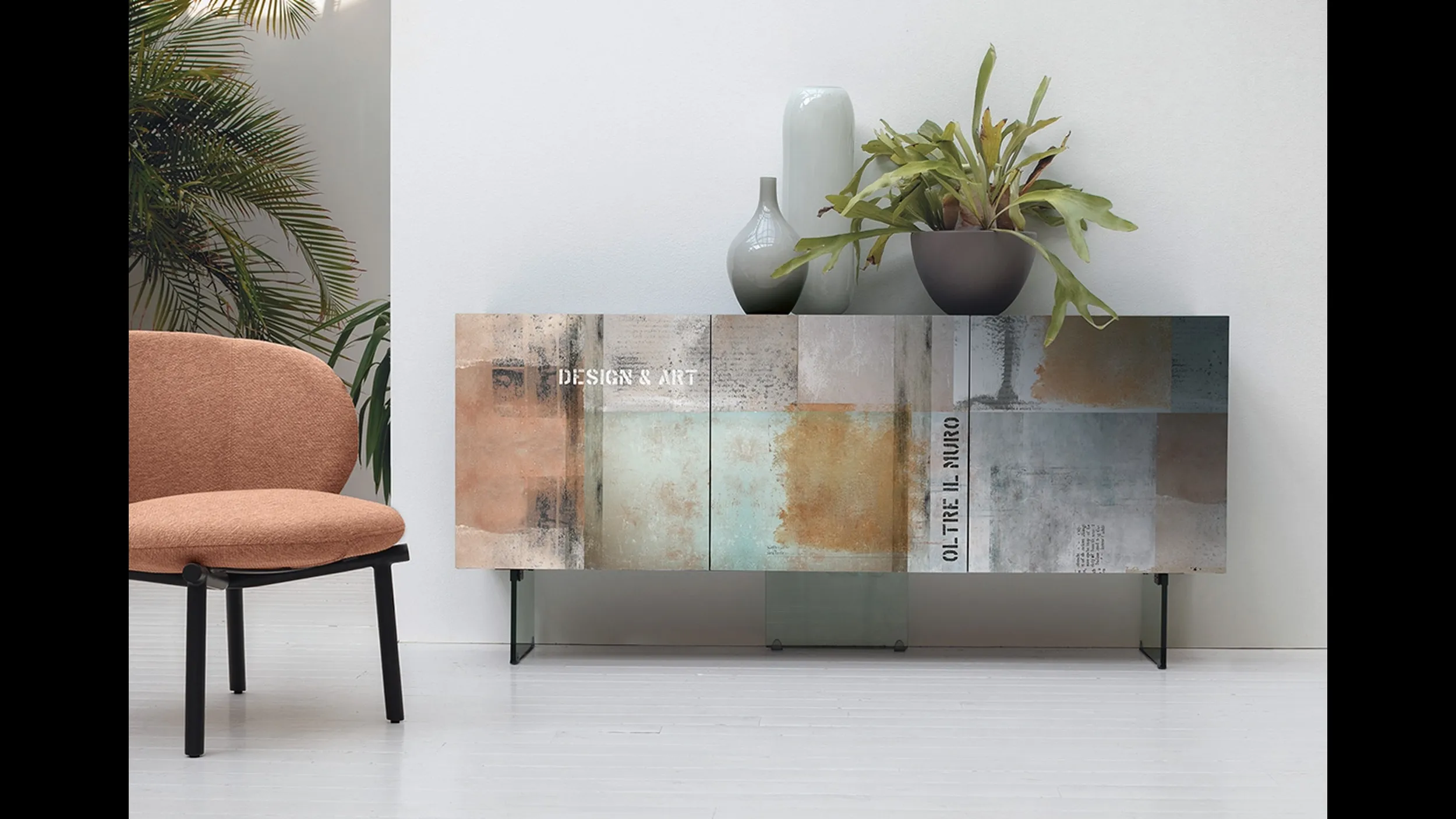 Madia in vetro con stampa digitale Dafne 162 di Target Point