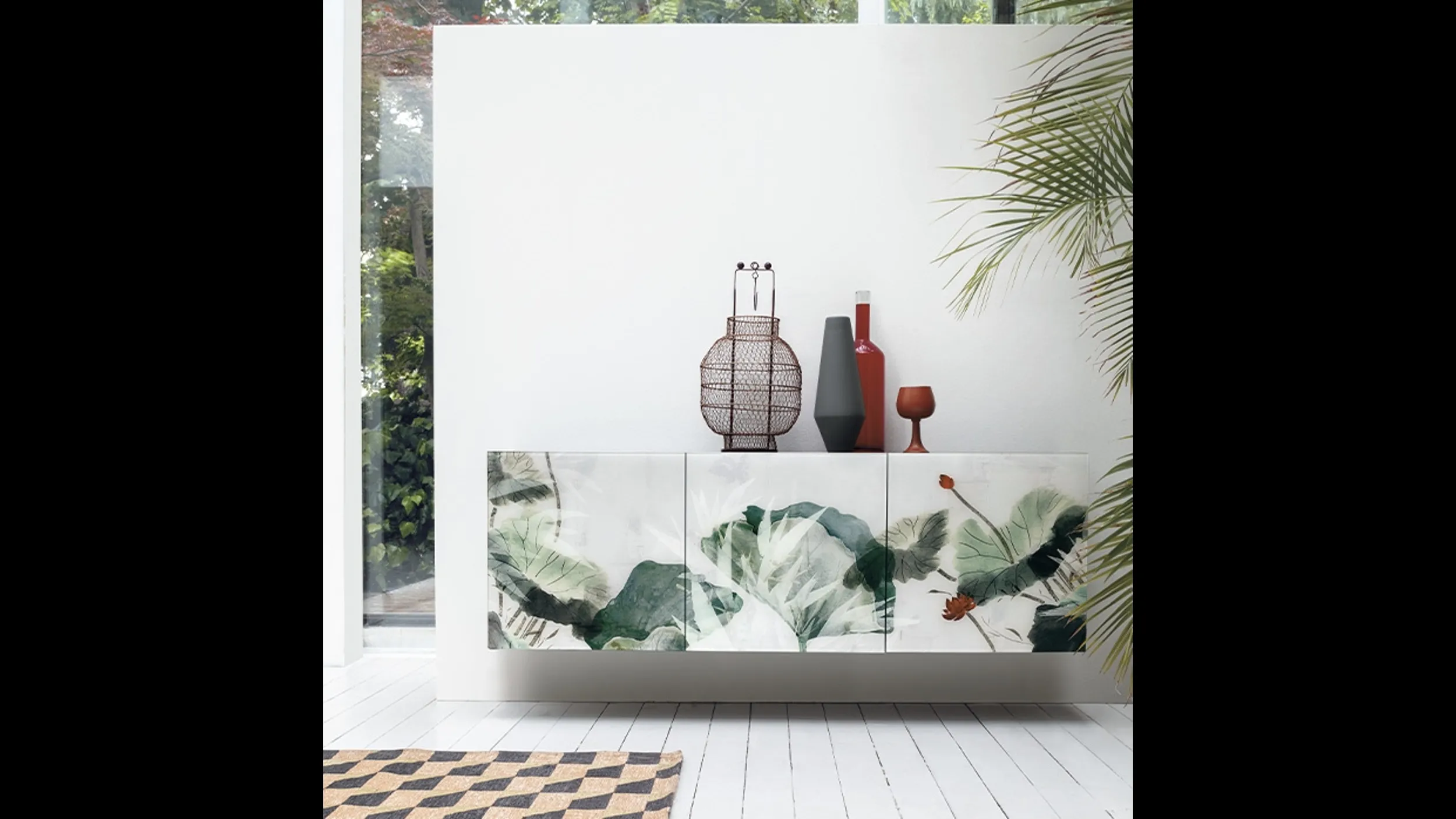 Madia in vetro con stampa digitale Dafne 162 di Target Point