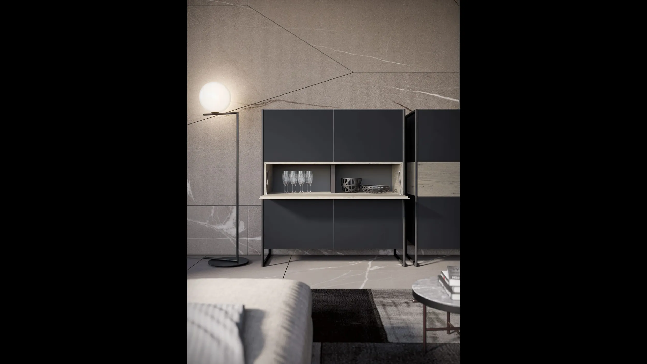 Madia Alta Rebel RS 01 in laccato opaco di Fimar