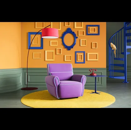 Poltroncina di design in tessuto bielastico Mariù di Egoitaliano