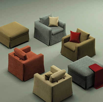 Poltrona e pouf letto Ninna Nanna di Biba Salotti