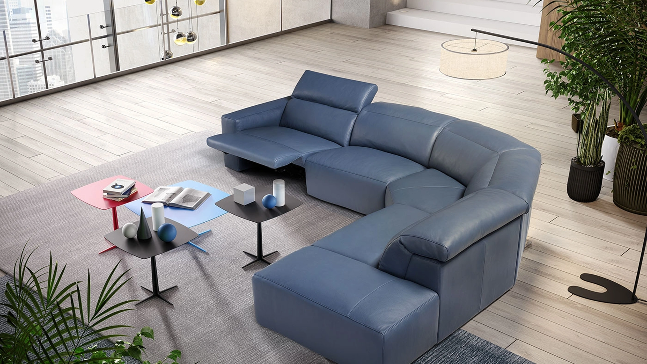 Divano relax in pelle Beverly di Egoitaliano