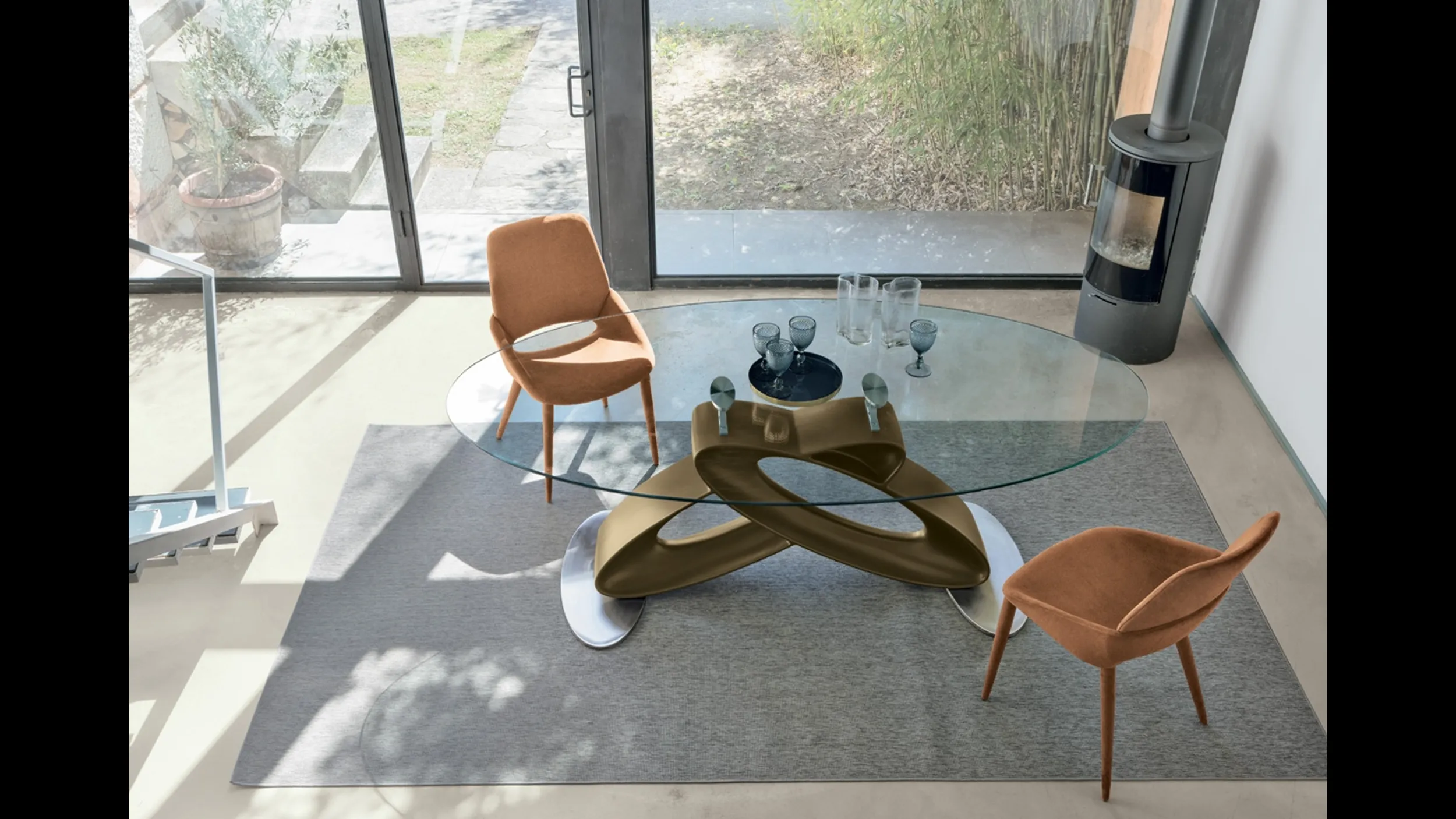 Tavolo Eclipse in vetro di Target Point