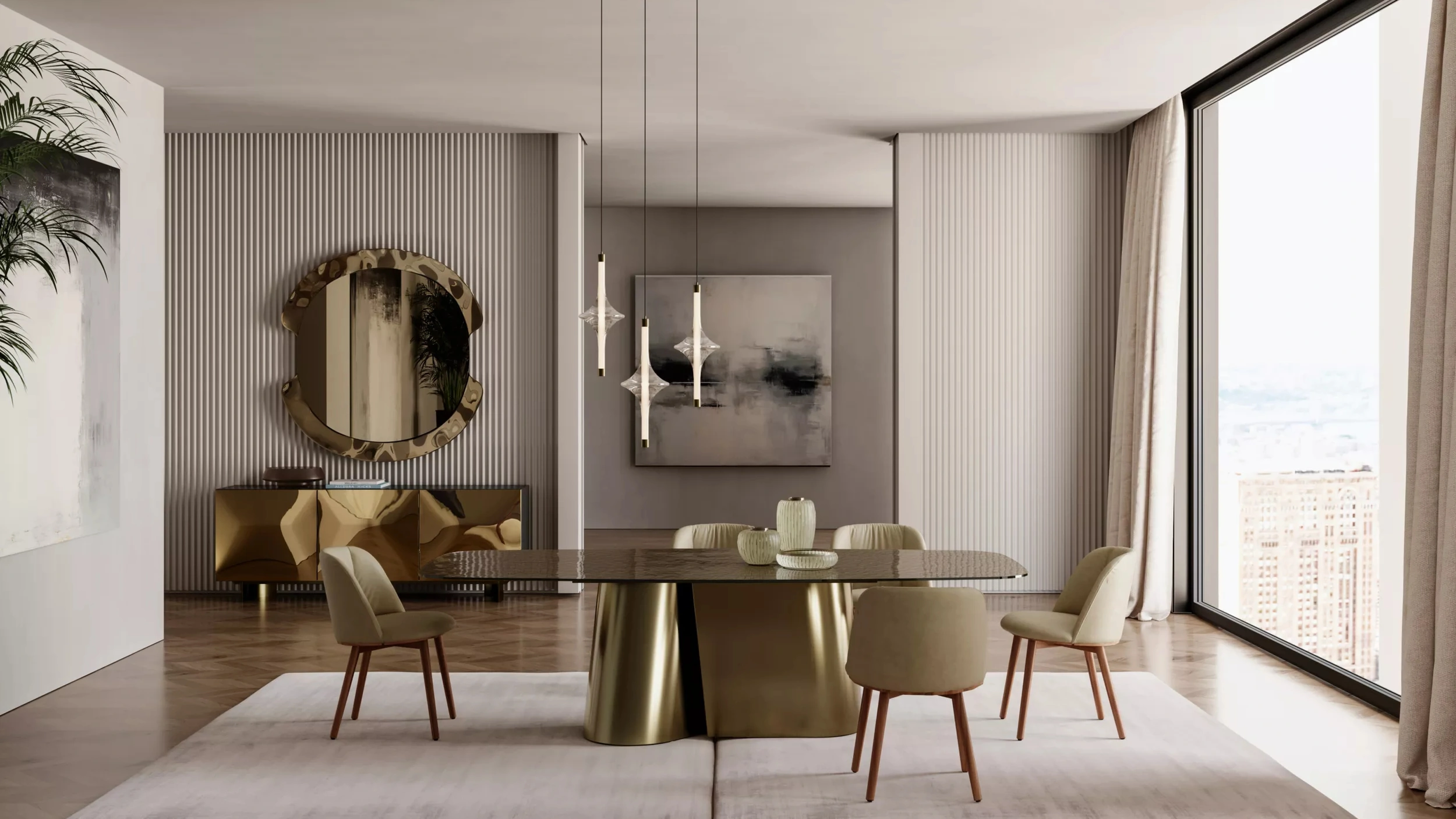 Tavolo Kimono in Cristallo di Bontempi
