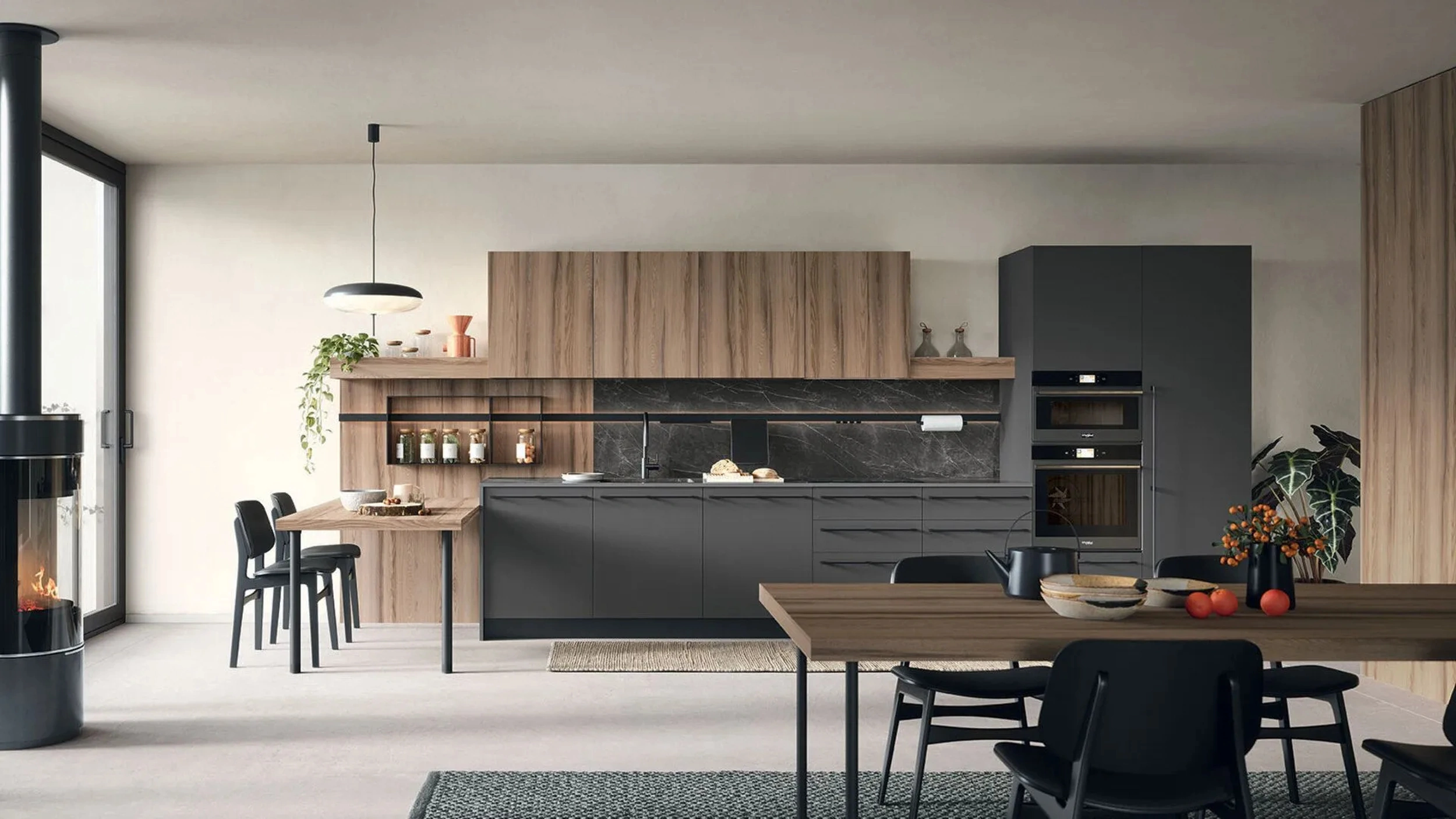 Cucina Moderna con penisola Colibrì 05 di Forma Cucine