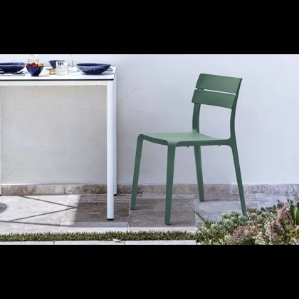 Sedia impilabile Rocket Green Outdoor di Bontempi